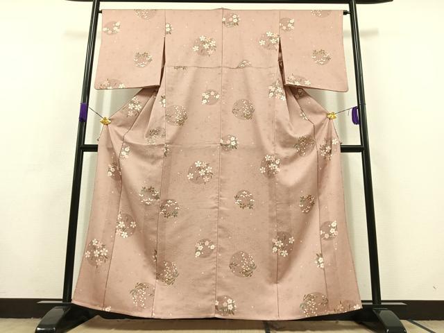 平和屋着物▽小紋　単衣　花丸文　洗える着物　AABC6793jh 平和屋着物▽小紋 単衣 花丸文 洗える着物 AABC6793jh