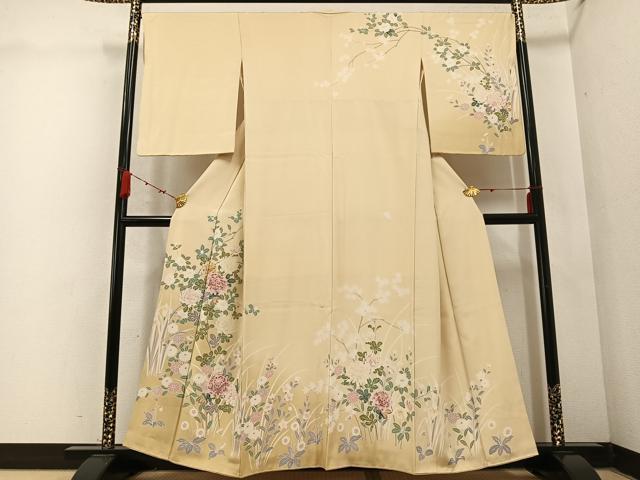 平和屋着物●訪問着　枝花文　暈し染め　正絹　逸品　AABC6823ph