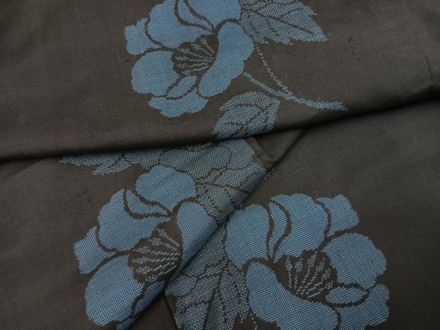平和屋着物●本場大島紬　カタス9マルキ　地空　枝花文　正絹　逸品　未使用　AABC6852ph
