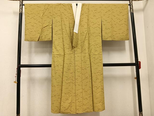 平和屋着物●上質な色無地　袷　簪　正絹　逸品　AABC6858ph