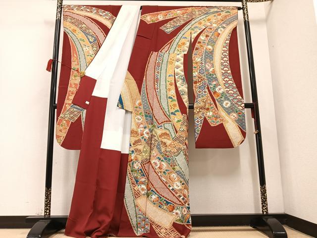 平和屋着物●越後十日町の一流染匠　桐屋・翠山工房　振袖　辻が花　絞り　金彩　金通し地　鈴乃屋扱い　正絹　逸品　AABC6867ph 平和屋着物○越後十日町の一流染匠 桐屋・翠山工房 振袖 辻が花 絞り