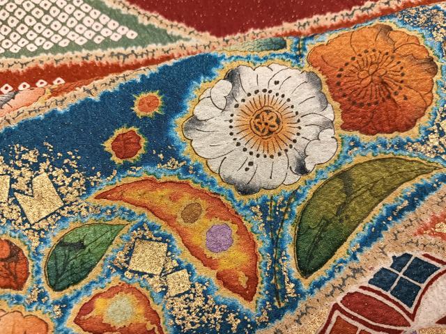 平和屋着物○越後十日町の一流染匠 桐屋・翠山工房 振袖 辻が花 絞り