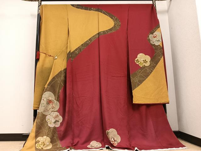 平和屋着物●ファッションブランド hiromichi nakano ヒロミチナカノ 振袖 駒刺繍  金彩 上代38万円 仮絵羽 正絹 逸品 未使用 AABC6873ph