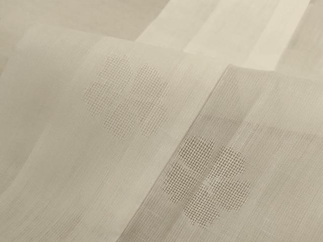 平和屋着物＊夏物　長襦袢　舞花紋紗　白色　半衿刺繍　AABC6884jd 平和屋着物＊夏物 長襦袢 舞花紋紗 白色 半衿刺繍 AABC6884jd