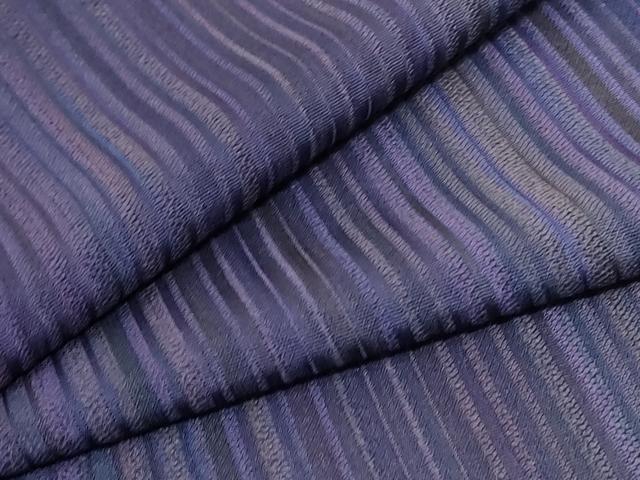 平和屋着物▽上質な小紋　単衣　縞　正絹　逸品　AABC6897jd