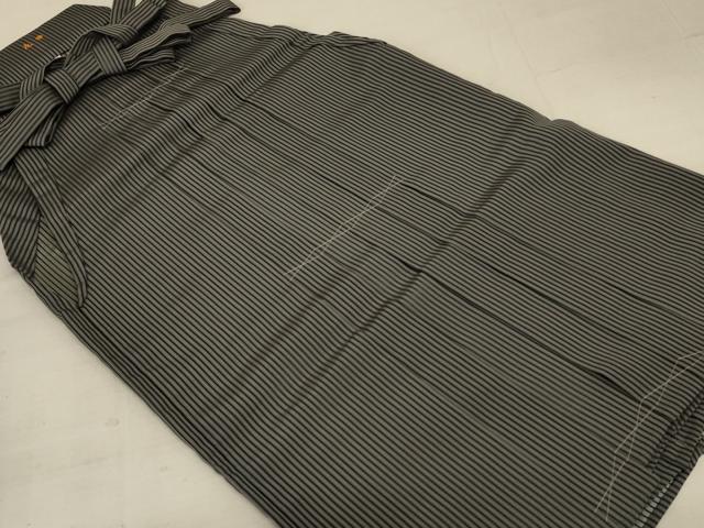 平和屋着物＊夏物　男性　行灯袴　縞　正絹　逸品　AABC6914jd