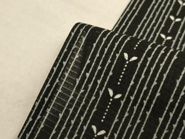 平和屋着物＊夏物　小紋　絽　枝葉間道　洗える着物　AABC6921jd