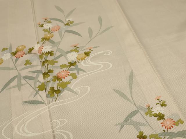 平和屋着物＊夏物　訪問着　絽　流水草花文　正絹　逸品　AABC6939jd_3