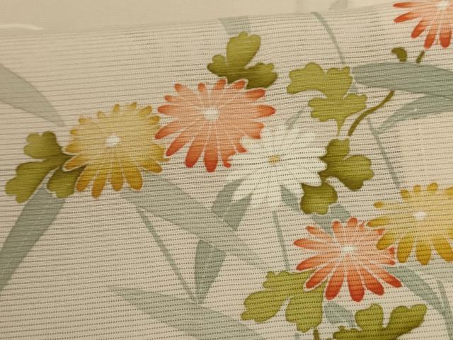 平和屋着物＊夏物　訪問着　絽　流水草花文　正絹　逸品　AABC6939jd_5