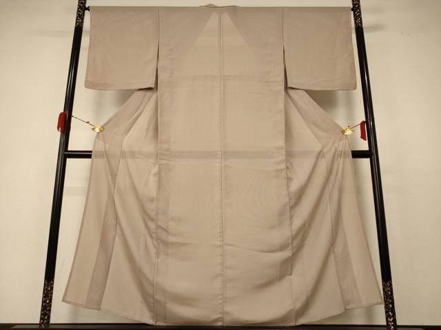 平和屋着物＊夏物　色無地　縦絽　薄香色　正絹　逸品　AABC6946jd