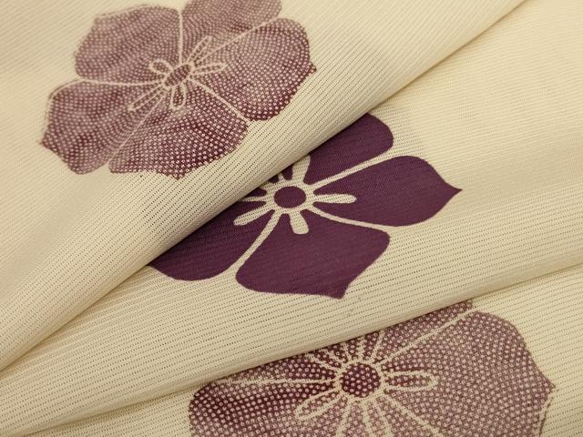 平和屋着物＊夏物　小紋　絽　花間道　正絹　逸品　AABC6947jd