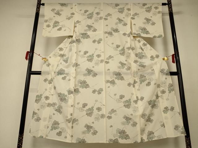 平和屋着物＊夏物　小紋　絽　蔦の葉文　正絹　逸品　AABC6949jd_1