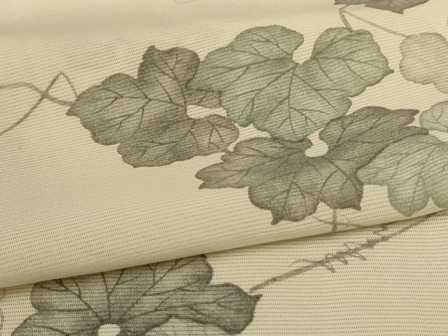 平和屋着物＊夏物　小紋　絽　蔦の葉文　正絹　逸品　AABC6949jd_4