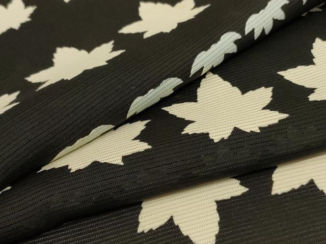 平和屋着物＊夏物　小紋　絽　楓　正絹　逸品　AABC6957jd