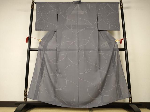 平和屋着物＊夏物 小紋 絽 枝葉文 正絹 逸品 AABC6983jdの通販はau PAY