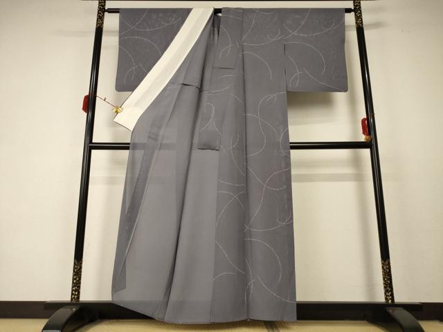 平和屋着物＊夏物 小紋 絽 枝葉文 正絹 逸品 AABC6983jdの通販はau PAY