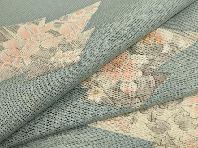 平和屋着物＊夏物　小紋　絽　草花文　正絹　逸品　未使用　AABC6984jd