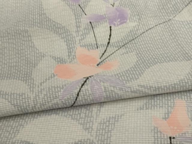 平和屋着物＊夏物　小紋　絽　枝花文　洗える着物　AABC6999jd_4