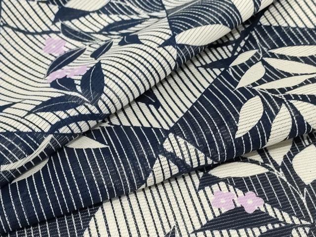 平和屋着物＊夏物　小紋　絽　枝花文　洗える着物　AABC7000jd