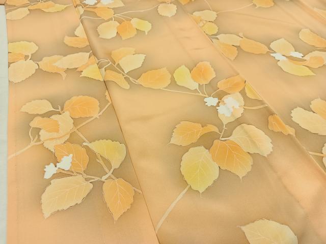 平和屋着物▽上質な小紋　単衣　枝花文　正絹　逸品　AABC7481jh 平和屋着物▽上質な小紋 単衣 枝花文 正絹 逸品 AABC7481jh