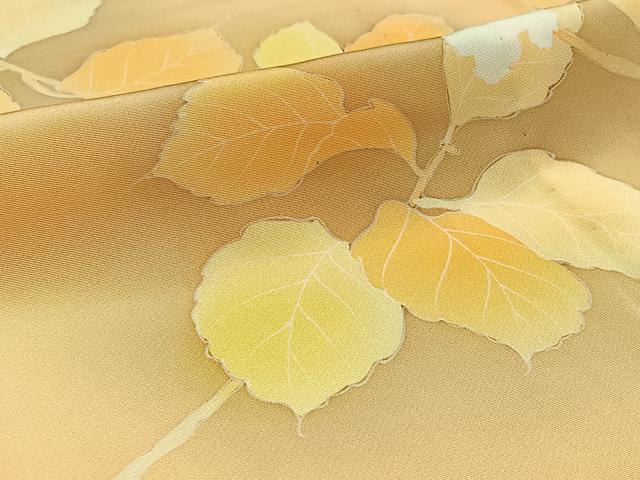 平和屋着物▽上質な小紋 単衣 枝花文 正絹 逸品 AABC7481jh