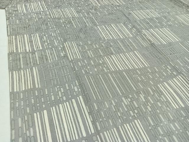 平和屋着物▽上質な小紋　単衣　横段文　正絹　逸品　AABC7487jh_3