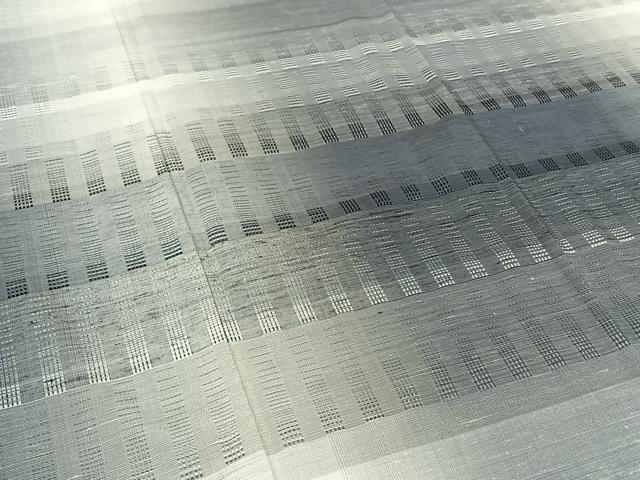 平和屋着物▽訪問着 単衣 紬地 花織 横段文 正絹 逸品