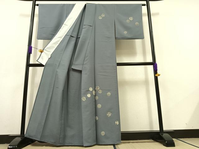 平和屋着物▽訪問着 単衣 花丸文 洗える着物 AABC7499jh