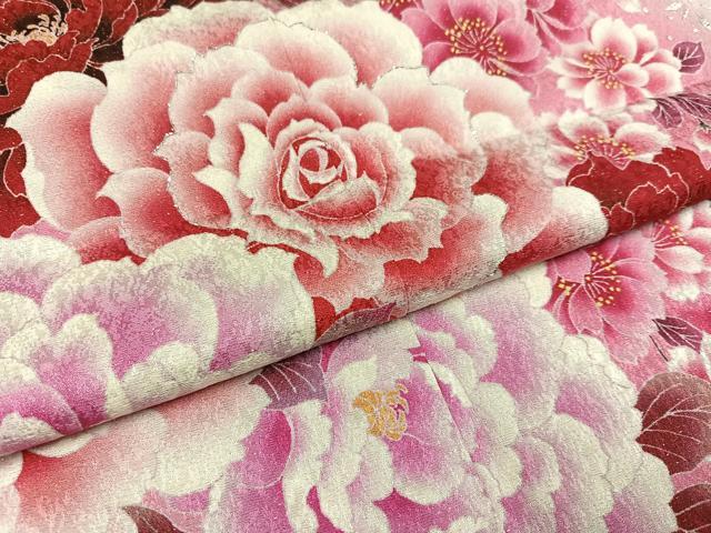 平和屋着物○豪華振袖 花尽し 暈し染め 銀彩 銀通し