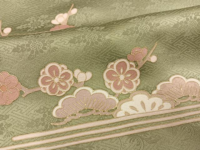 平和屋着物○訪問着 雪芝草花文 暈し染め 金彩 正絹 逸品