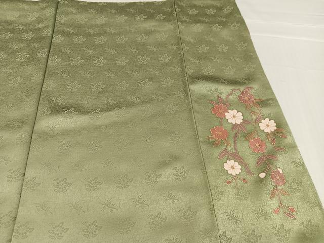 平和屋着物○訪問着 雪芝草花文 暈し染め 金彩 正絹 逸品