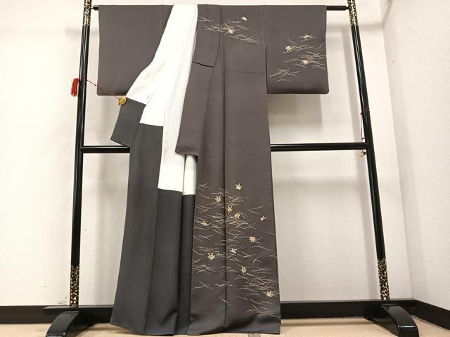 平和屋着物●訪問着　楓　松　正絹　逸品　AABC8044ph 平和屋着物○訪問着 楓 松 正絹 逸品 AABC8044ph