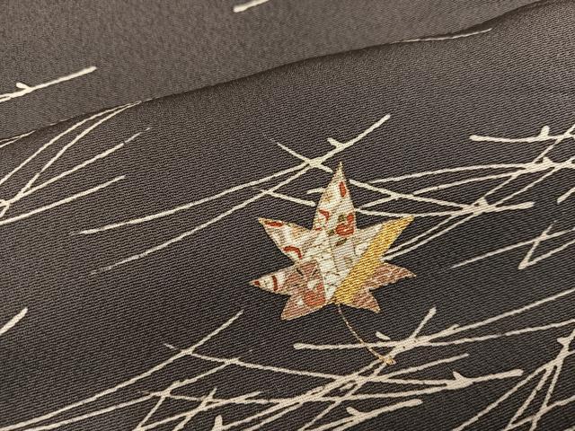 平和屋着物○訪問着 楓 松 正絹 逸品 AABC8044ph