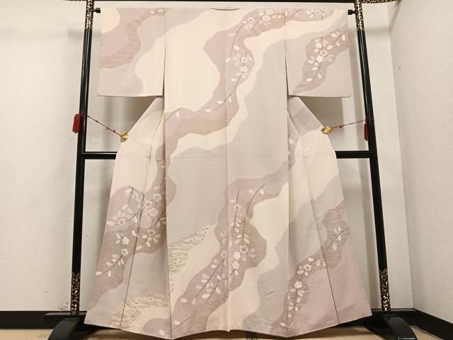 平和屋着物●訪問着　辻が花　絞り　枝花文　正絹　逸品　AABC8049ph