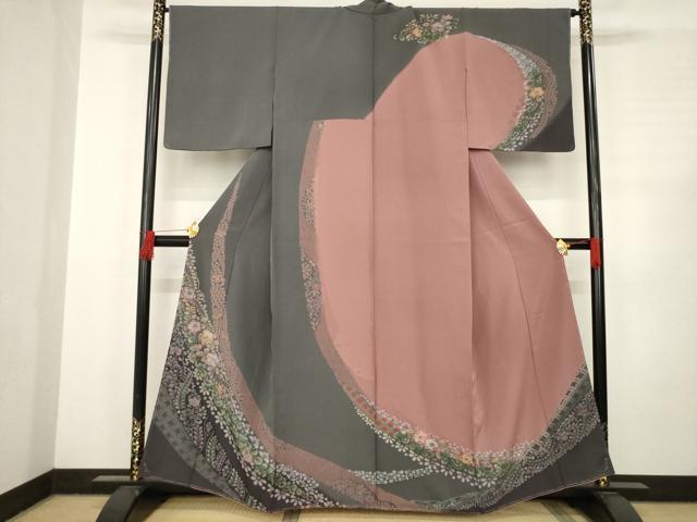 平和屋着物●訪問着　辻が花　暈し染め　金彩　正絹　逸品　AABC8104ck