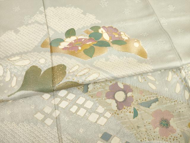 平和屋着物○訪問着 作家物 辻が花 駒刺繍 舞花文 金彩 正絹 逸品