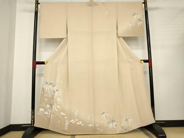 平和屋着物●訪問着　友禅　作家物　枝花文　暈し染め　正絹　逸品　未使用　AABC8136ck