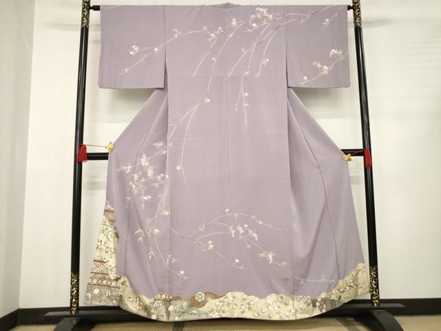 平和屋着物●訪問着　枝垂れ道長吉祥文　金彩　正絹　逸品　AABC8152ck