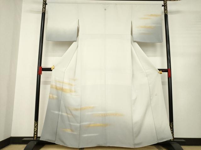 平和屋着物●人間国宝　福田喜三郎　訪問着　箔散らし文様　暈し染め　金彩　正絹　逸品　AABC8158ck