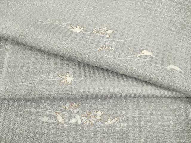 平和屋着物●上質な小紋　吹き寄せ文　金彩　ロング丈　正絹　逸品　AABC8642ck