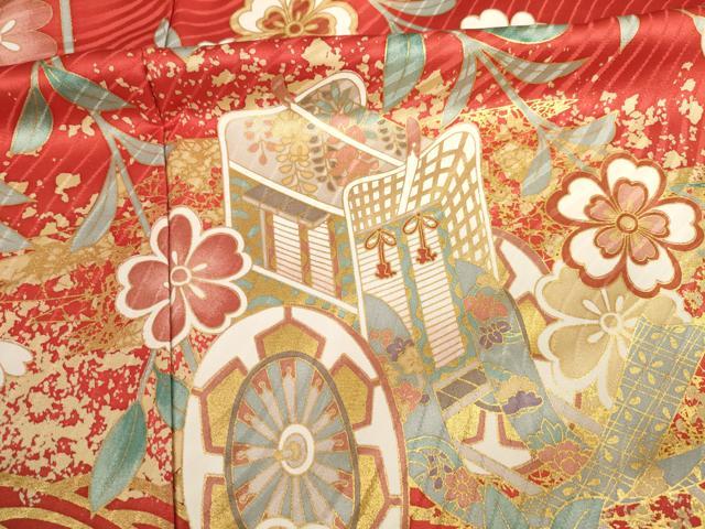 平和屋着物○豪華振袖 御所車花文 金彩 正絹 逸品 AABC8650ck｜平和屋