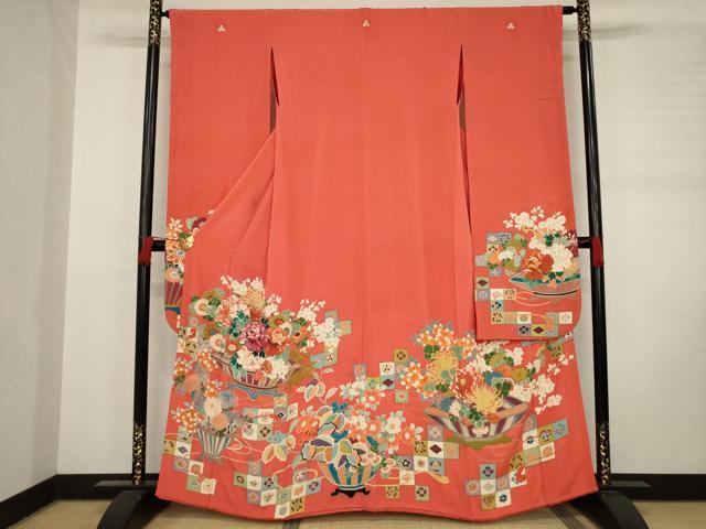 平和屋着物●アンティーク　大正ロマン　振袖　飾花文　正絹　逸品　AABC8662ck