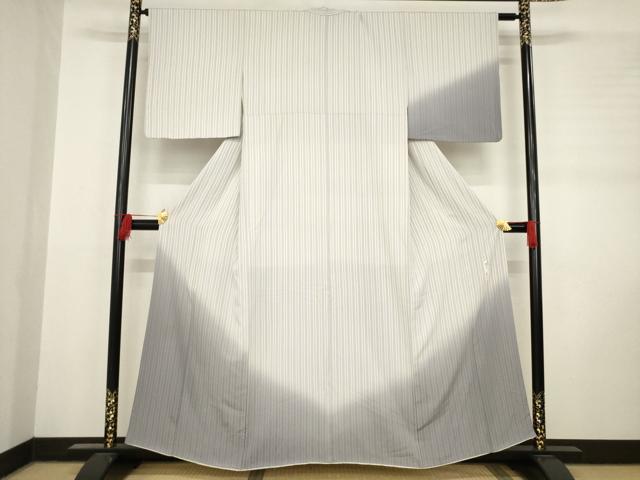 平和屋着物●重要無形文化財　人間国宝　伊勢型紙縞彫師　児玉博　訪問着　縞　暈し染め　正絹　逸品　AABC8664ck