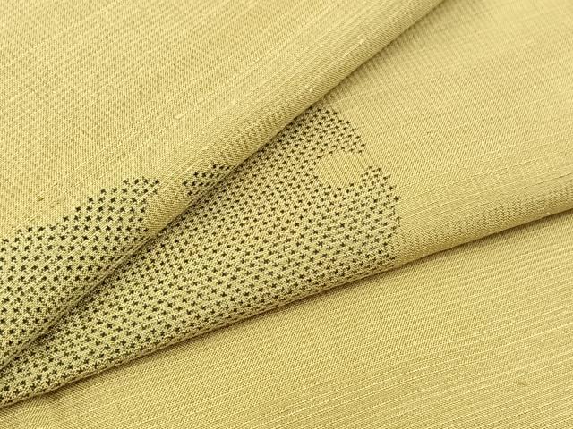 平和屋着物▽上質な紬　単衣　雪輪文　正絹　逸品　AABC8686jh