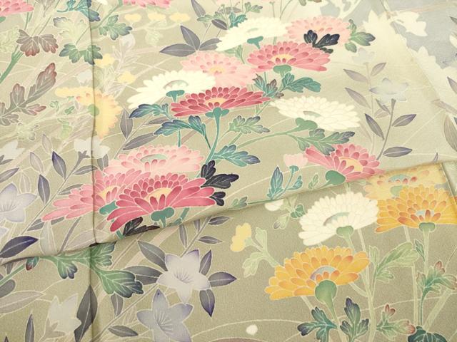 平和屋着物○本加賀友禅作家 白坂幸蔵 訪問着 草花文 正絹 逸品