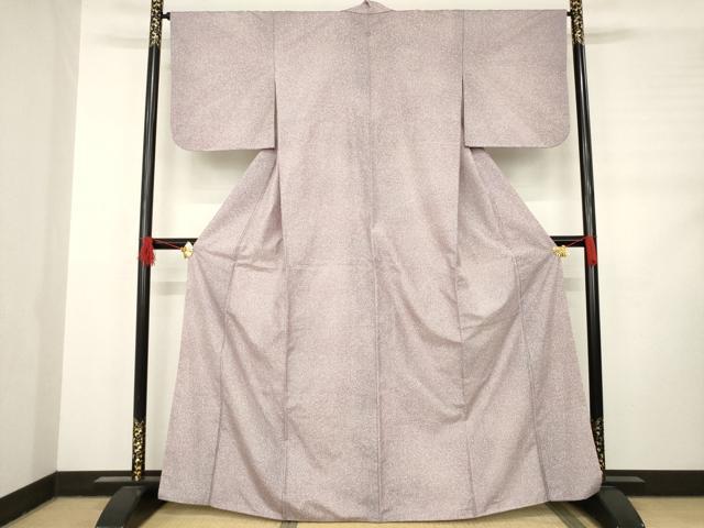 平和屋着物●石川県指定無形文化財　牛首紬　白山工房　手織り　霞文　正絹　逸品　AABC9262ck 平和屋着物○石川県指定無形文化財 牛首紬 白山工房 手織り 霞