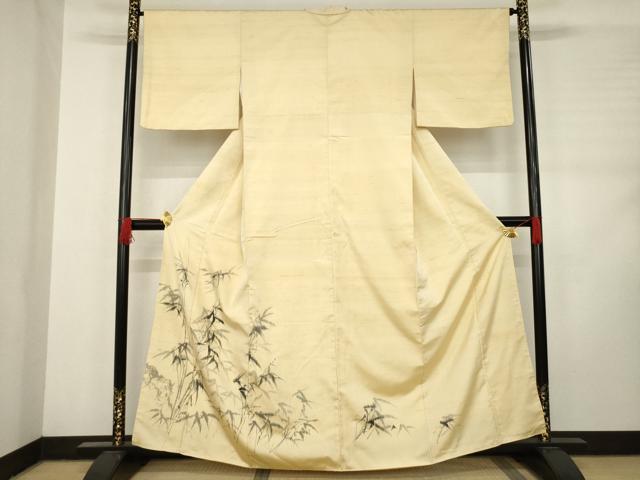 平和屋着物●訪問着　作家物　紬地　笹竹文　正絹　逸品　AABC9268ck