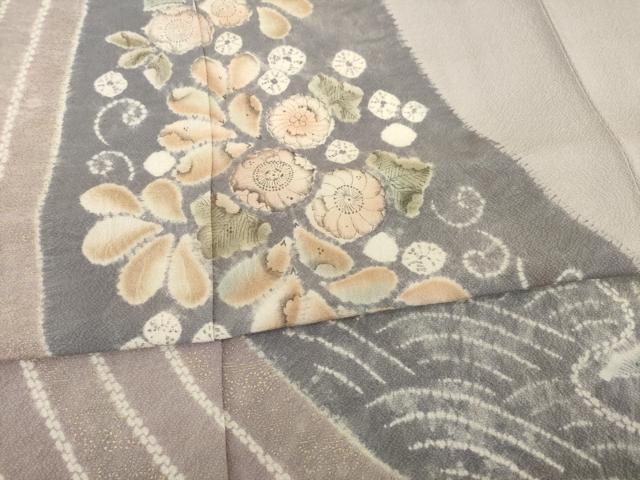 平和屋着物●十日町　名門　滝泰謹製　訪問着　辻が花　絞り　流水花文　正絹　逸品　AABC9275ck 平和屋着物○十日町 名門 滝泰謹製 訪問着 辻が花 絞り 流水花文