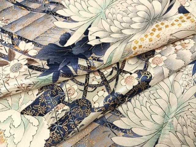 平和屋着物●上質な小紋　花尽くし　金彩　正絹　逸品　AABC9317ph