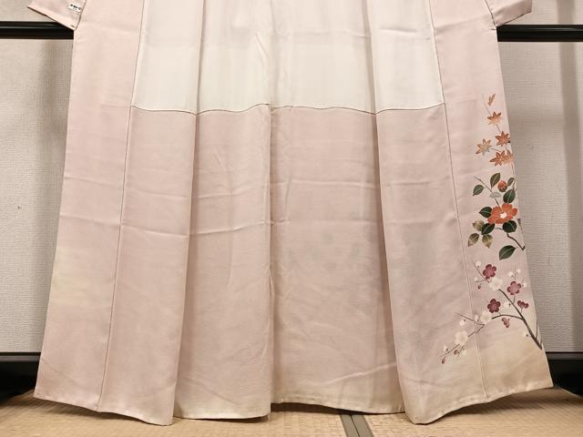 平和屋着物○色留訪問着 花鳥文 暈し染め 金糸 正絹 逸品